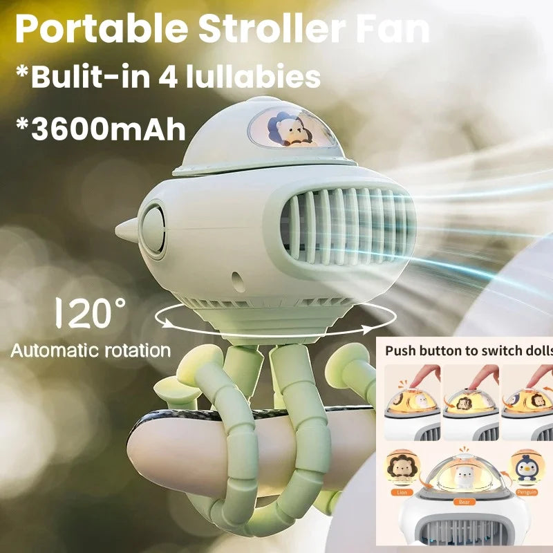 Ventilateur portable pour poussette bébé