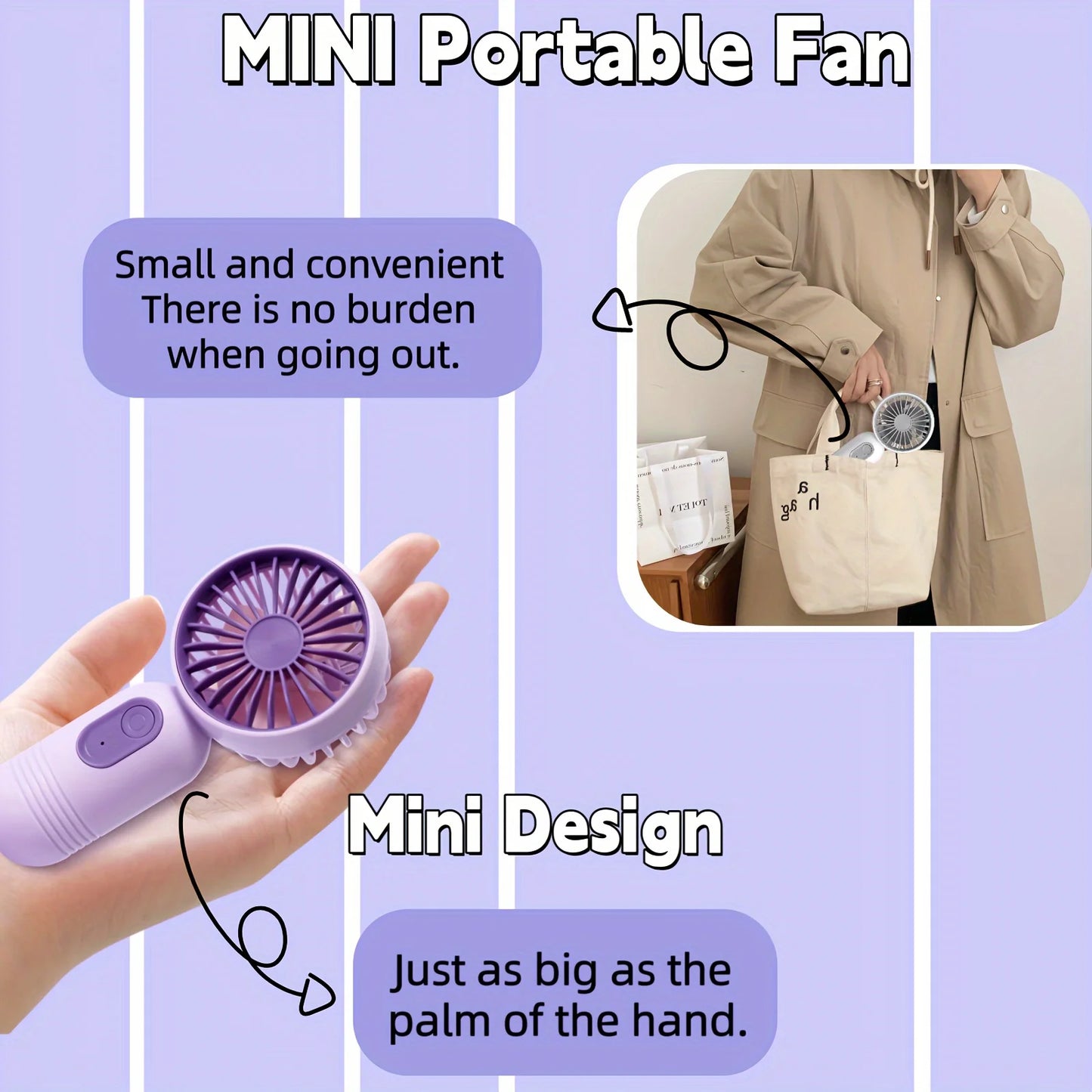 Mini ventilateur portable rechargeable